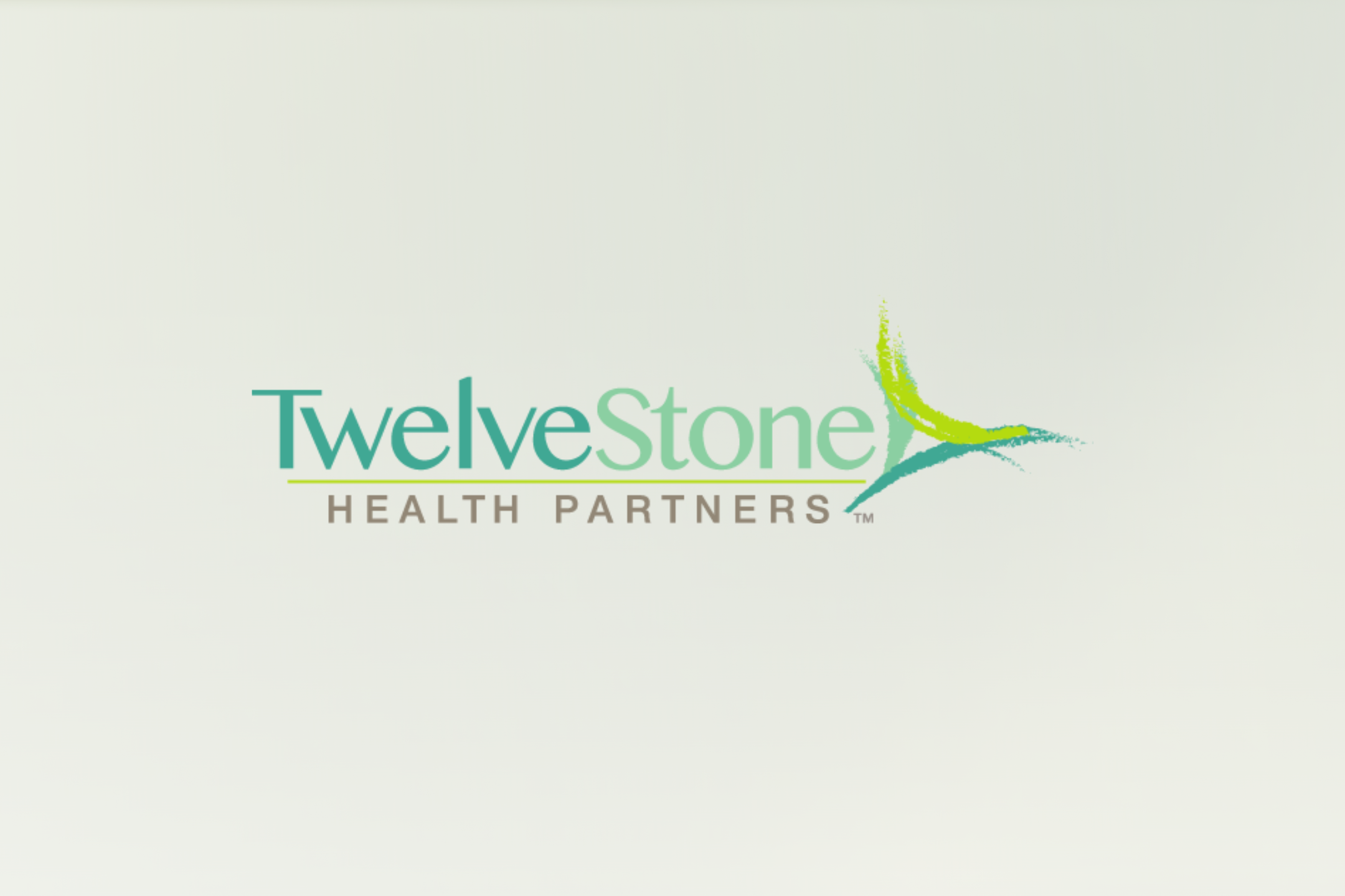 TwelveStone Health Partners logo with the company name in teal and green text, featuring a stylized abstract bird graphic on the right.