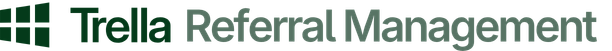 Trella Referral Management logo with green text and a geometric icon on the left, reflecting post-acute competitive insights.